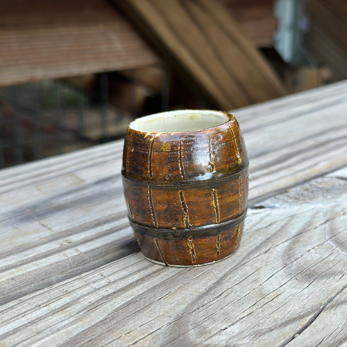 Hand made Barrel Shaped Shot Glass